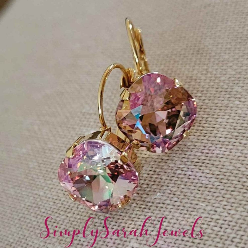 Austrian Crystal Earrings in Gold
